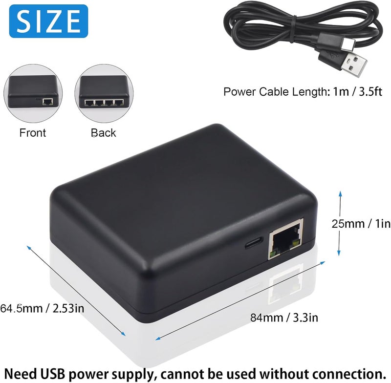 Poyiccot موزع إيثرنت RJ45 بسرعة 1000 ميجابت في الثانية، موزع إيثرنت عالي السرعة 1 إلى 4، محول شبكة جيجابت RJ45 مع كابل طاقة USB لكابلات Cat5 و Cat6 و Cat7 [4 أجهزة تتصل بالإنترنت في نفس الوقت] - Image 5